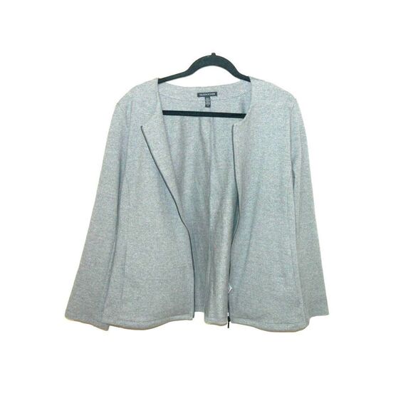 Eileen Fisher Jacket‎ Womens Size Large Gray Round Neck Full Zip Casual Preppy - Picture 6 of 10